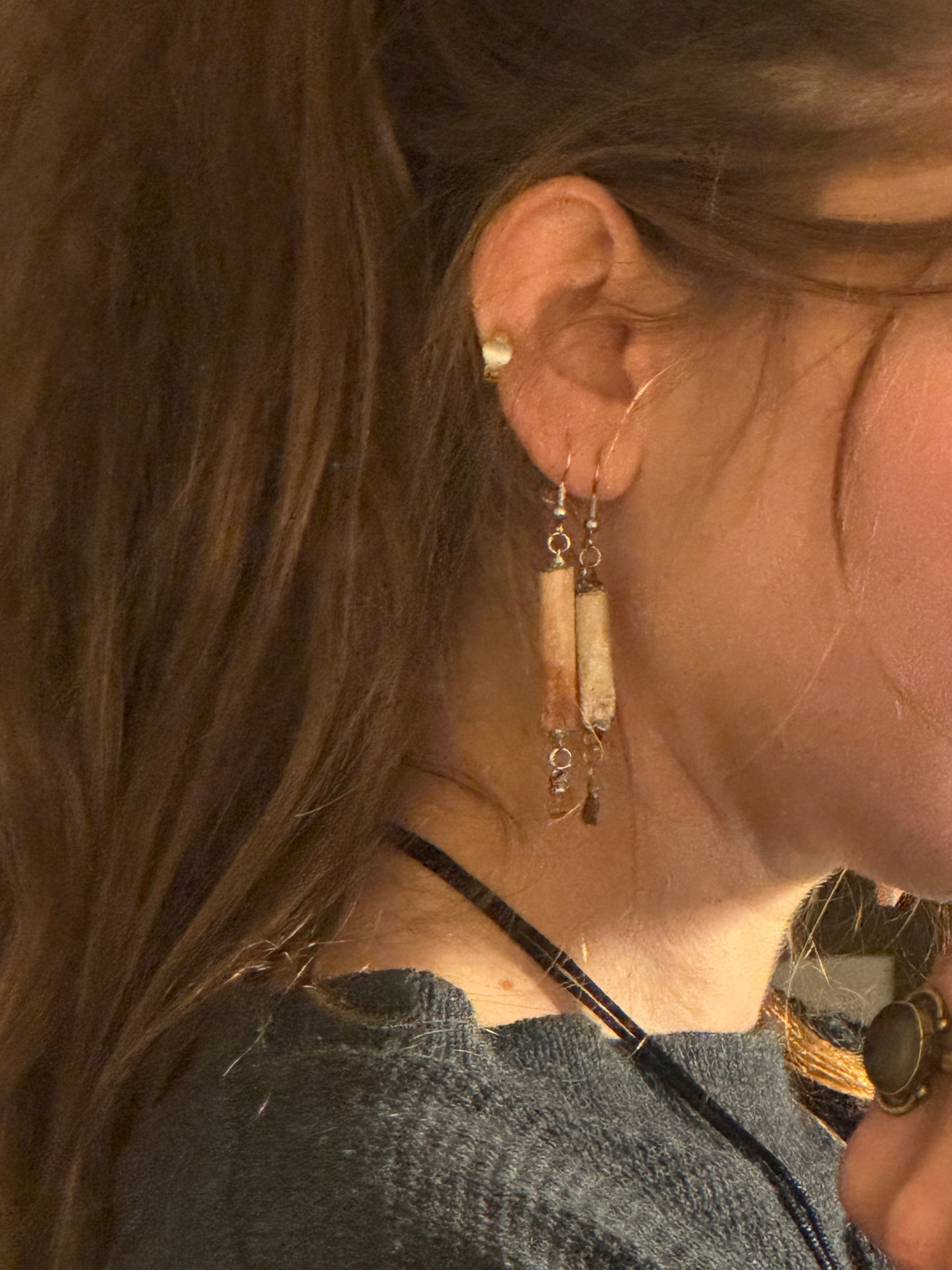 Victorian era Cigarette Tip Earrings