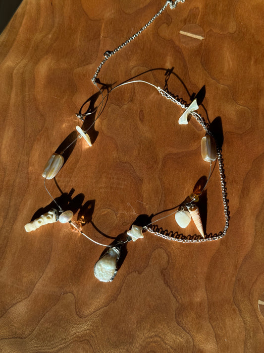 Shell and Bead Charm Necklace