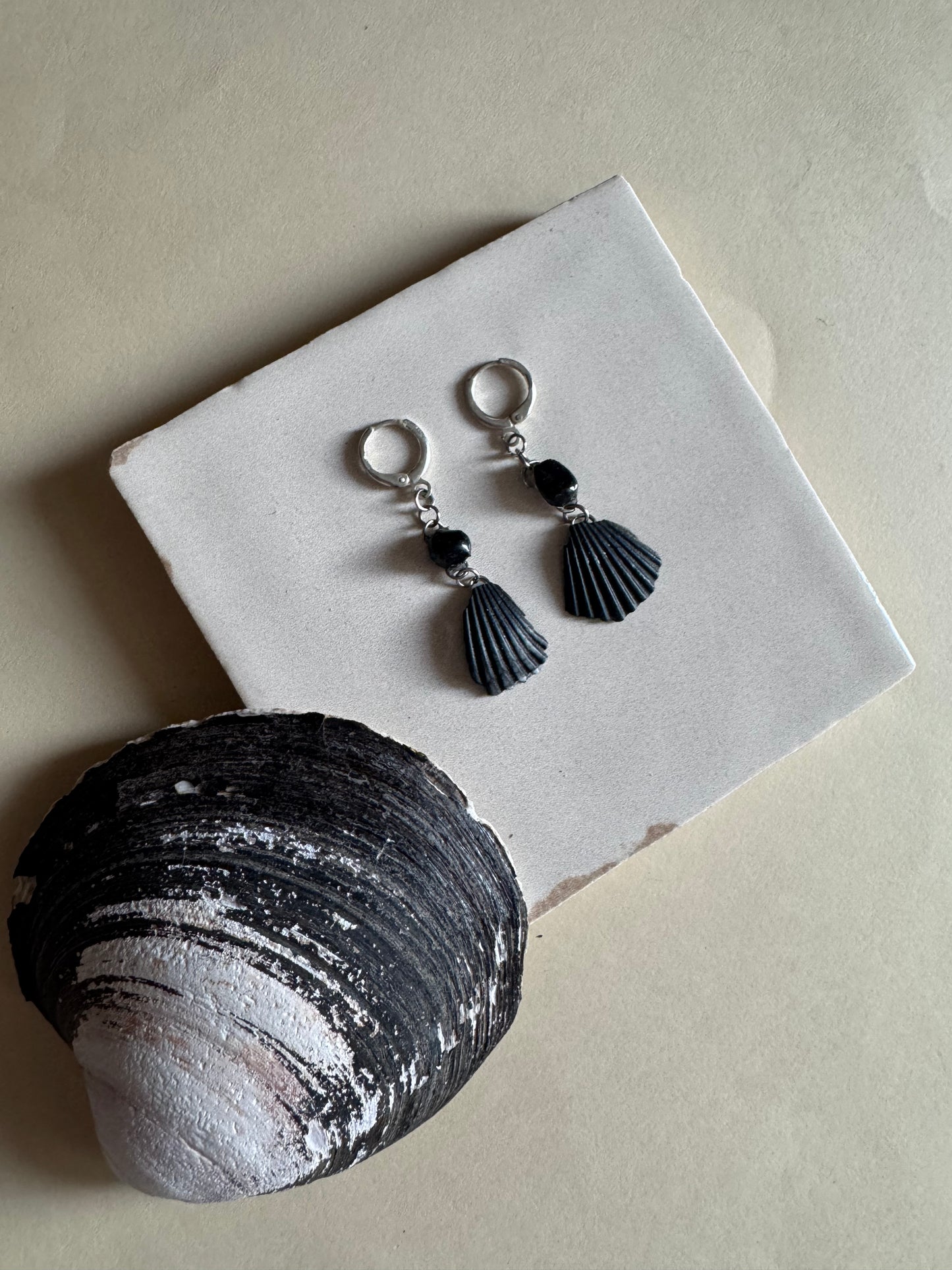 charcoal tip earrings