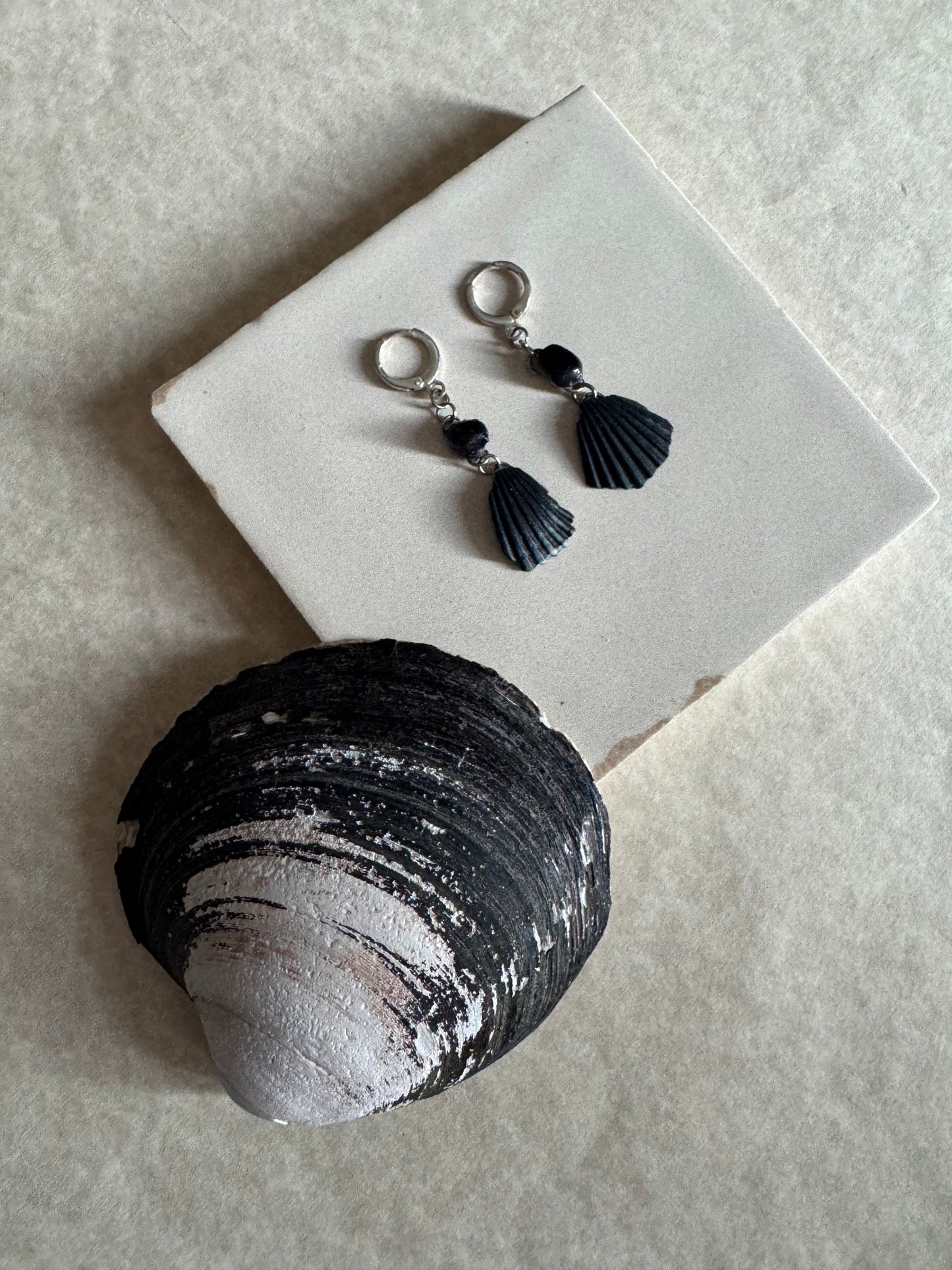 charcoal tip earrings